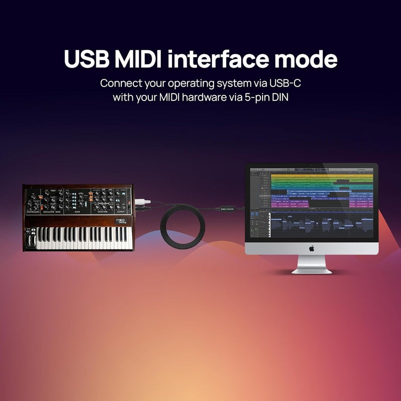 C M E C2MIDI Pro - Dual-Purpose USB-C MIDI Cable with Filter, Mapper & Router - Plug & Play USB-to-MIDI Interface - Smart Standalone MIDI Cable with 32-Bit Processor - Image 3